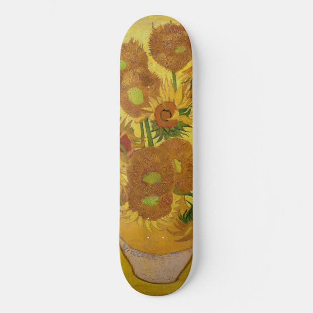 Skateboard Vincent van Gogh - Vase con quince girasoles (Anverso)