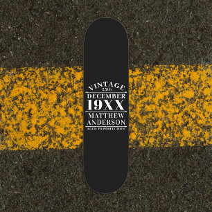 Skateboard Viñeta personalizada de edad avanzada