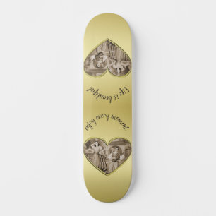 Skateboard Viñeta Romance, hombre y mujer, oro