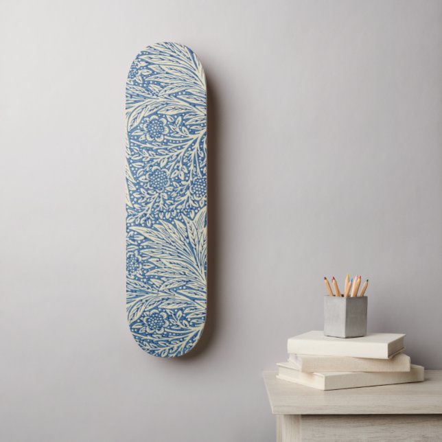 SKATEBOARD VINTACIÓN DE FLORAL AZUL (Arte de la pared)
