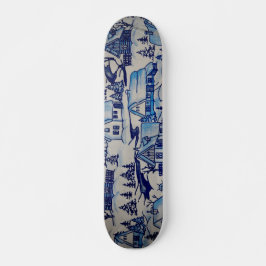 Skateboard Vintage Blue Navidades Holiday Village