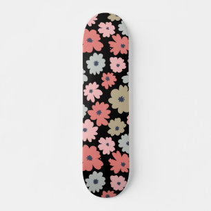 Skateboard Vintage colorido de flor de patrón