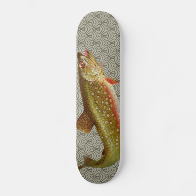 Skateboard Vintage Rainbow Trout Fly Fishing (Anverso)
