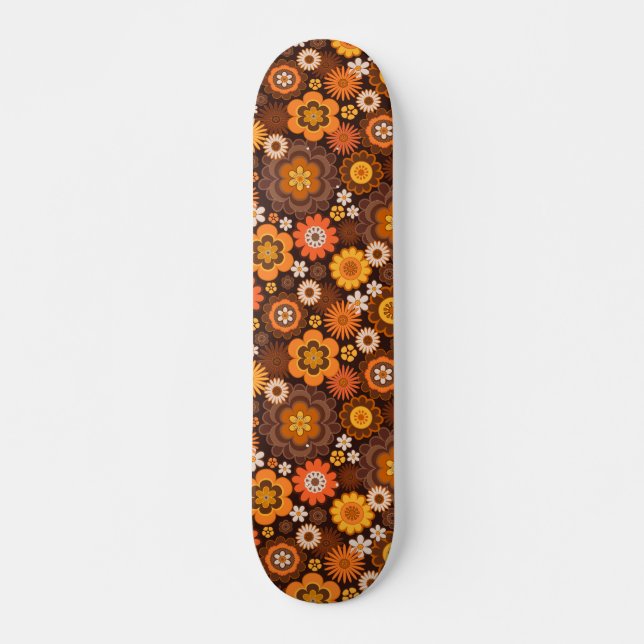 Skateboard Vintage Retro 70 Groovy Floral (Anverso )