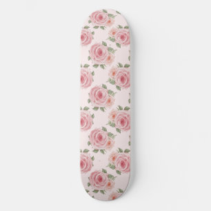Skateboard Vintage rosa rosa rosa jardilla de campo patrón fl