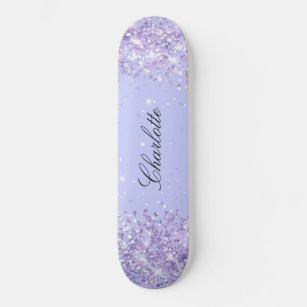 Skateboard Violet lavender purpurina polvo nombre elegante