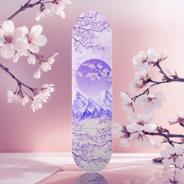 Skateboard Violeta Púrpura Japonesa Asiática Cerezo Blossom L (Subido por el creador)