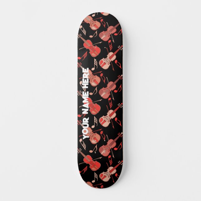 Skateboard Violin Music Notes (Anverso)