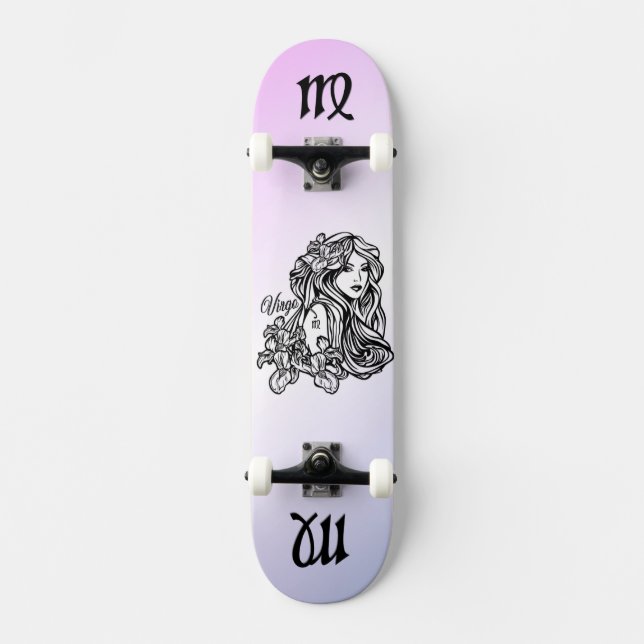 Skateboard Virgo El Púrpura Virgen Zodiaco (Anverso)
