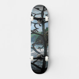 Skateboard Vista de fotos en árbol hawaiano de Ocean Beach