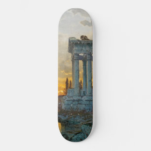 Skateboard Vista del sur de Italia con antiguas ruinas romana