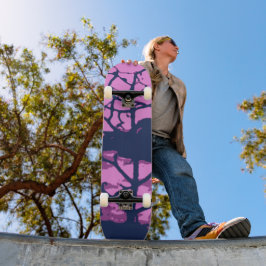 Skateboard Vista fotográfica del árbol de la playa morada de