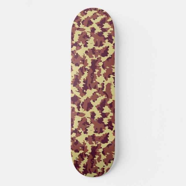 Skateboard Vive Camo Doodle Retro Negro y Rojo Sin Marea (Anverso)