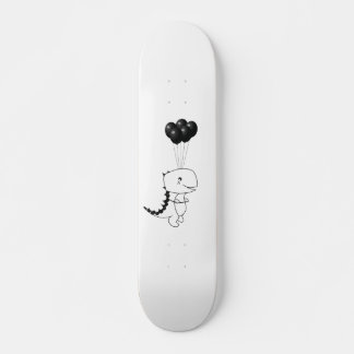 Skateboard Volando T-Rex con globos negros