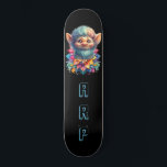 Skateboard *~* Volante de barba AP89 Neon Rainbow Inicials Fl<br><div class="desc">(Código de búsqueda AP89 para elementos Troll y AP88 para elementos de temas medievales) Transferir fácilmente a otros productos Zazzle. Skateboard de fondo NEGRO. Los colores brillantes y tan felices del NÓNICO Arcoiris simplemente emiten las imágenes TROLL y LETRAS. Personalizar / Personaliza tus INICIALES / MONOGRAM. Whimsical Cute divertido Long...</div>