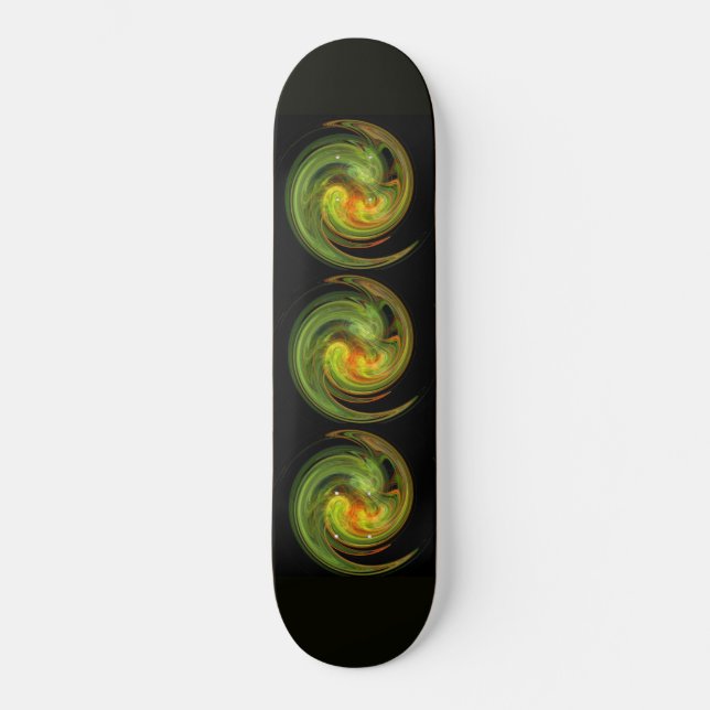 Skateboard VORTEX LUMINOSO, naranja verde amarillo negro (Anverso)