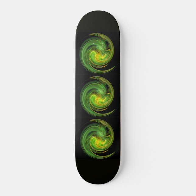Skateboard VORTEX LUMINOSO, verde amarillo negro (Anverso)