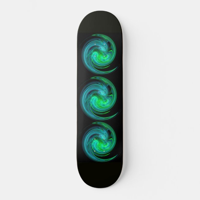 Skateboard VORTEX LUMINOSO, verde azul negro (Anverso)