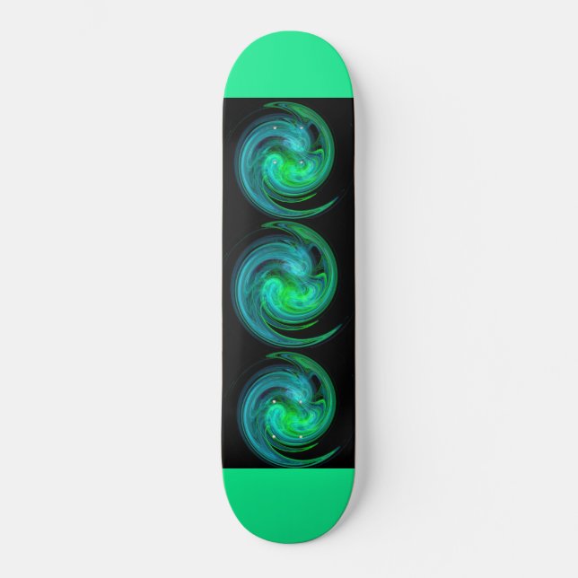 Skateboard VORTEX LUMINOSO, verde azul negro (Anverso)
