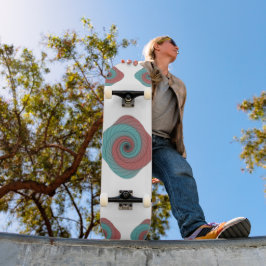 Skateboard Vórtice Carmesí y Turquesa