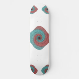 Skateboard Vórtice Carmesí y Turquesa