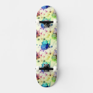 Skateboard Watercolor Butterflies Skyboard