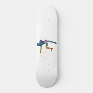 Skateboard watercolor fencing