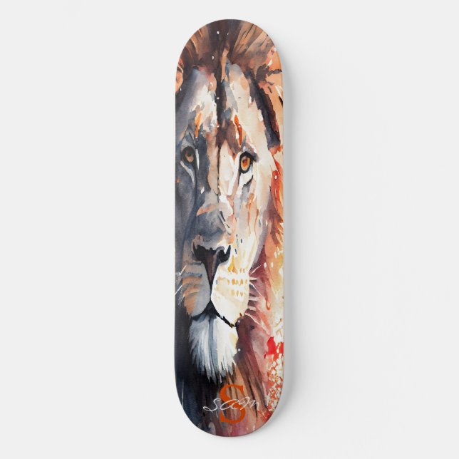 skateboard Watercolor Lion King (Anverso)