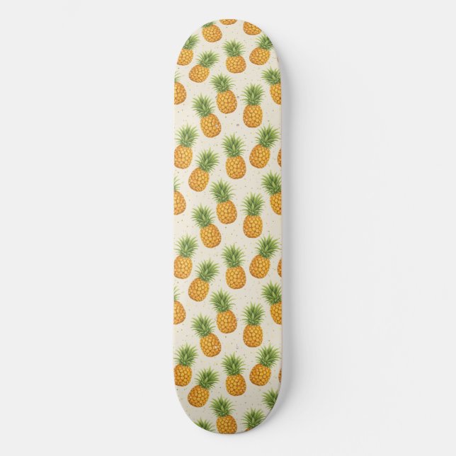 Skateboard Watercolor Pineapples (Anverso)