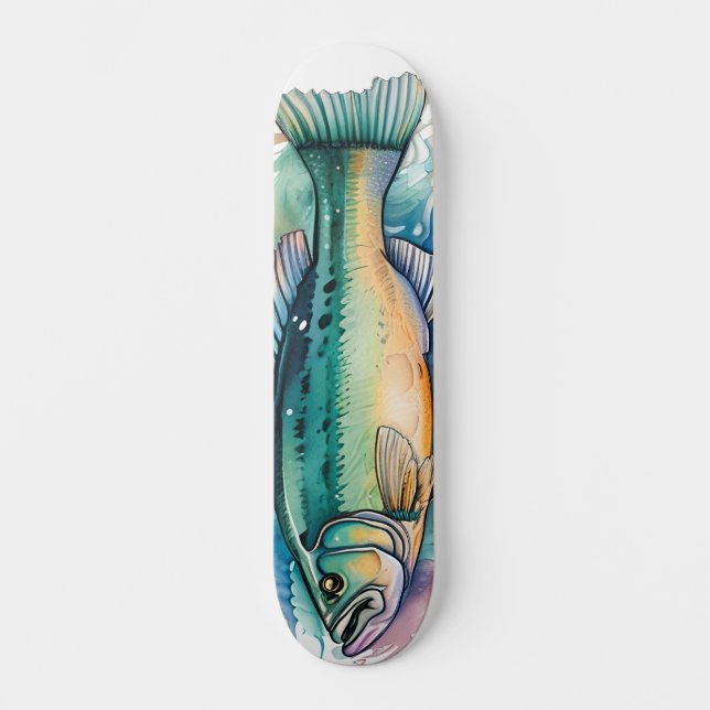 Skateboard Watercolor Series: Bass (Anverso)