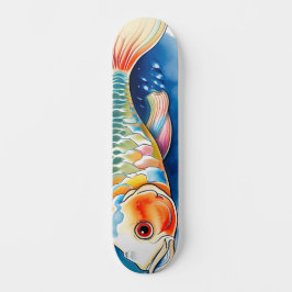 Skateboard Watercolor Series: Koi Fish