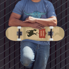 Skateboard Western Cowboy Monograma Rústico Nombre Saloon