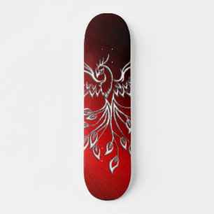 Skateboard White Phoenix Risas Rojas y Cenizas Negras