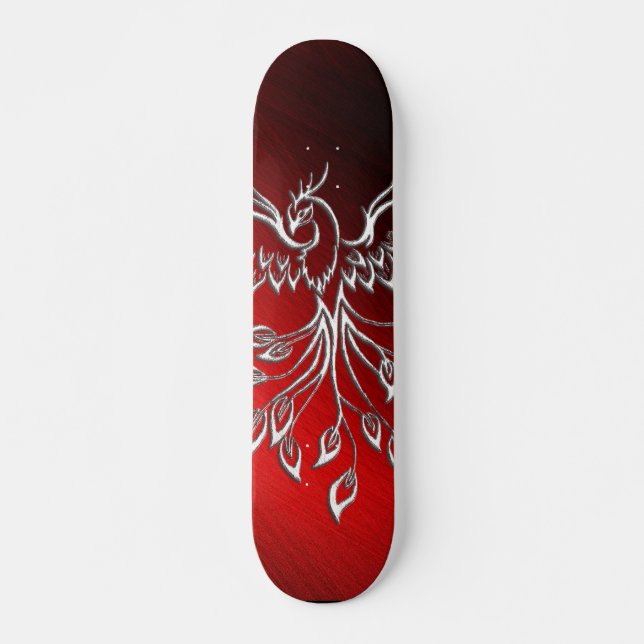 Skateboard White Phoenix Risas Rojas y Cenizas Negras (Anverso )