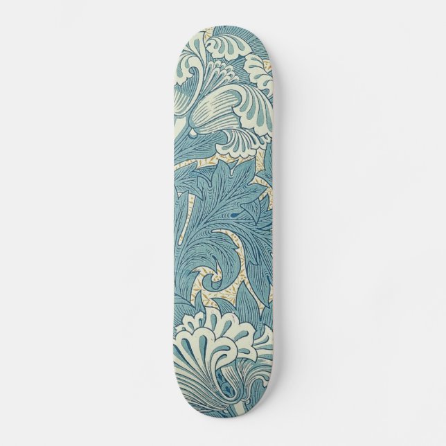 Skateboard William Morris Classic Tulip Blue Floral (Anverso)