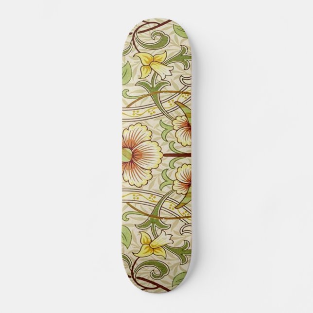 Skateboard William Morris Daffodil Classic Flower Wallpaper (Anverso)