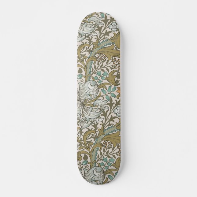 Skateboard William Morris Golden Lily Blue Gold (Anverso )
