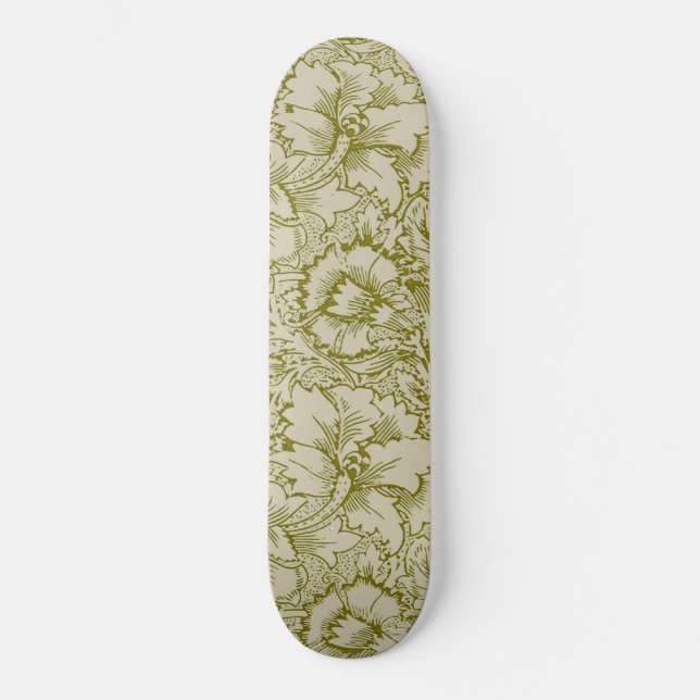Skateboard William Morris Poppy Classic Floral Green (Anverso)