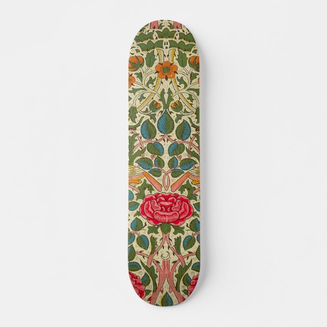 Skateboard William Morris Rosa Floral Chintz Pink (Anverso )