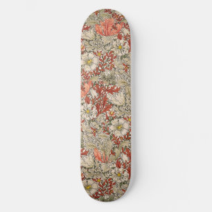 Skateboard William Morris Spring Compton Flor Vintage Red