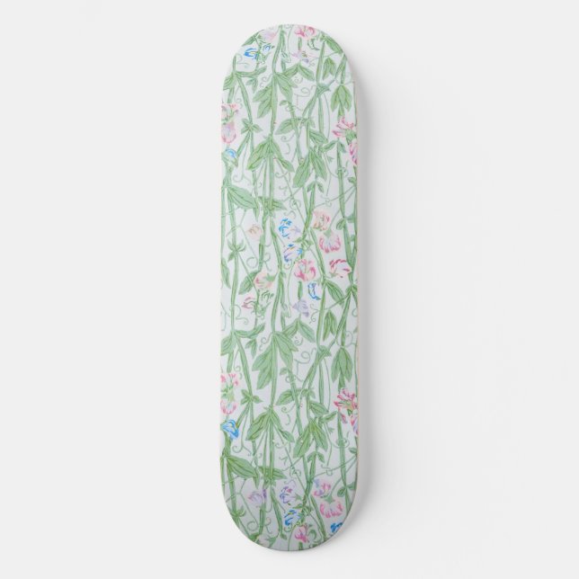 Skateboard William Morris Sweet Pea Floral Pattern Classic (Anverso)