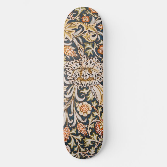 Skateboard William Morris Trent Garden Flower Pattern Classic (Anverso)