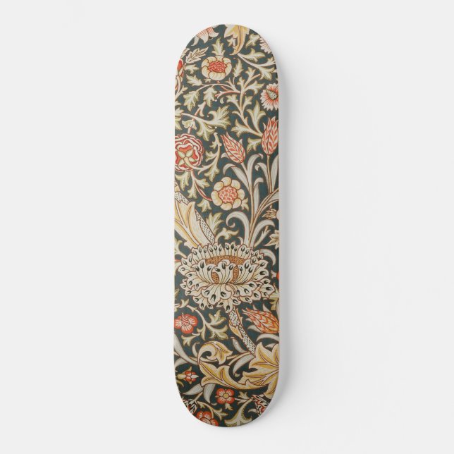 Skateboard William Morris Trent Jardín Flor Clásico Botánico (Anverso)