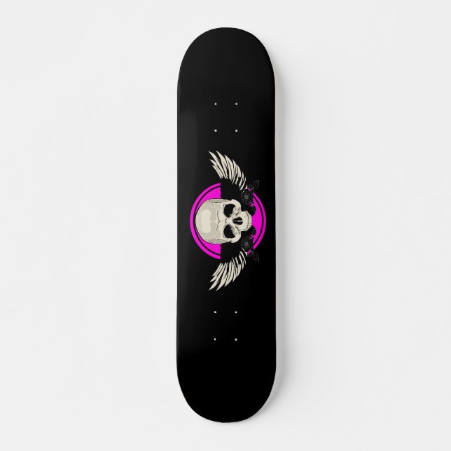 Skateboard Wing Skull - Pink (Anverso )