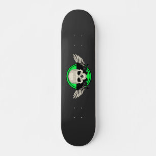 Skateboard Wing Skull - VERDE