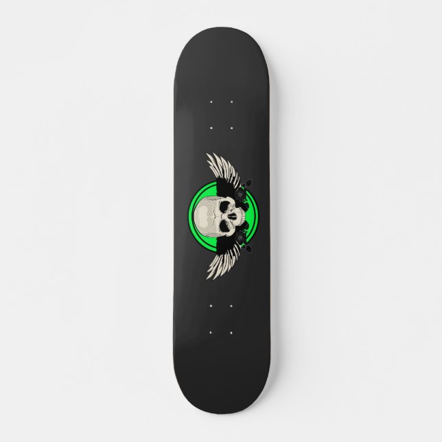 Skateboard Wing Skull - VERDE (Anverso )