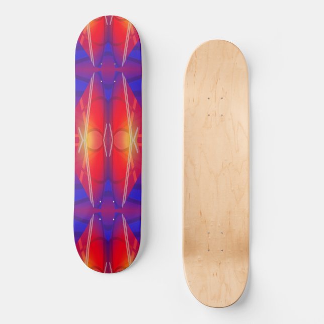 Skateboard Winging It Neon Layered Abstract Design (Anverso)