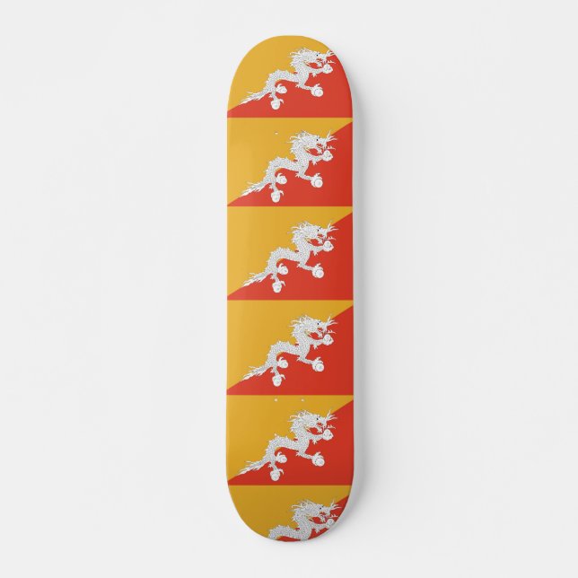 Skateboard with flag of Bhutan (Anverso )