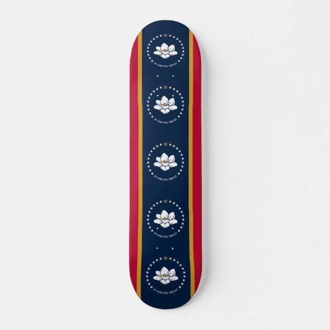 Skateboard with flag of Mississippi State, USA (Anverso )