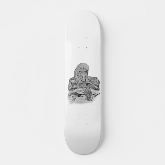 Skateboard Wolf mit Rabe (Anverso )